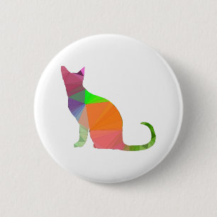Low Poly Cat Silhouette Button