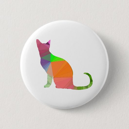 Low Poly Cat Silhouette Button (Vorderseite)