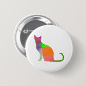 Low Poly Cat Silhouette Button (Vorne & Hinten)