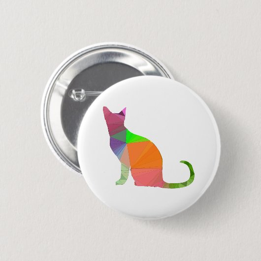 Low Poly Cat Silhouette Button (Vorne & Hinten)
