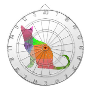 Low Poly Cat Silhouette Dartscheibe