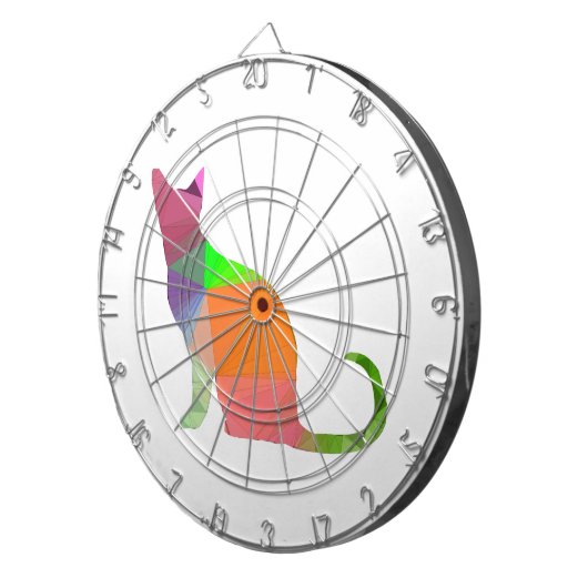 Low Poly Cat Silhouette Dartscheibe (Vorderseite rechts)