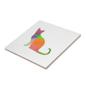 Low Poly Cat Silhouette Fliese (Seite)