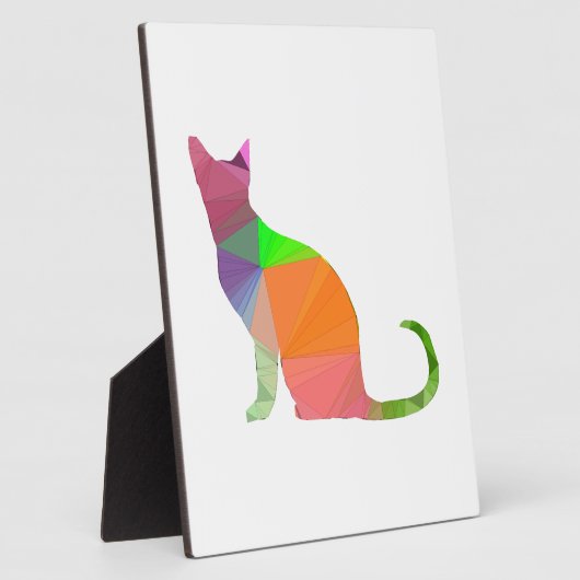 Low Poly Cat Silhouette Fotoplatte (Seite)