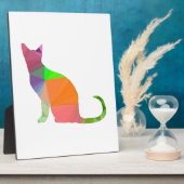 Low Poly Cat Silhouette Fotoplatte (Seite)