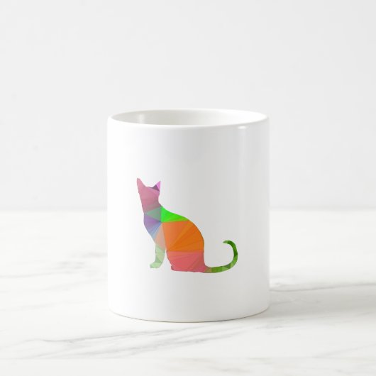Low Poly Cat Silhouette Kaffeetasse (Mittel)