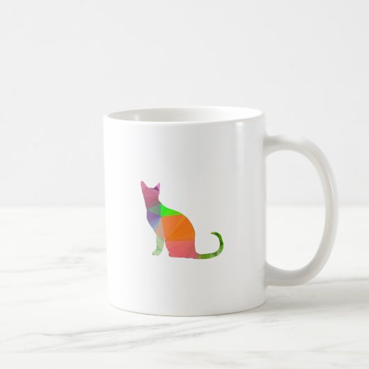 Low Poly Cat Silhouette Kaffeetasse (Rechts)