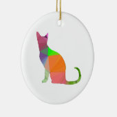 Low Poly Cat Silhouette Keramik Ornament (Rechts)