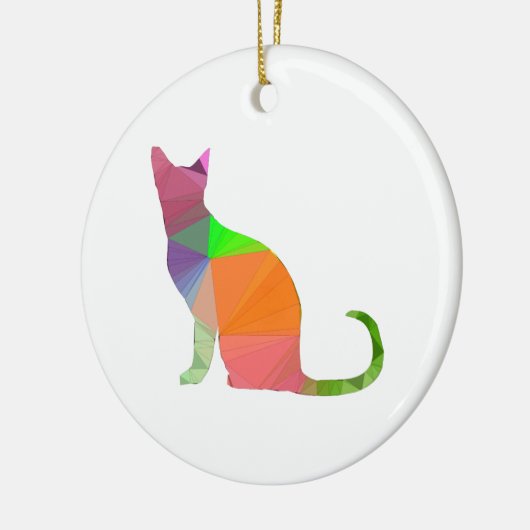 Low Poly Cat Silhouette Keramik Ornament (Links)
