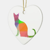 Low Poly Cat Silhouette Keramikornament (Links)
