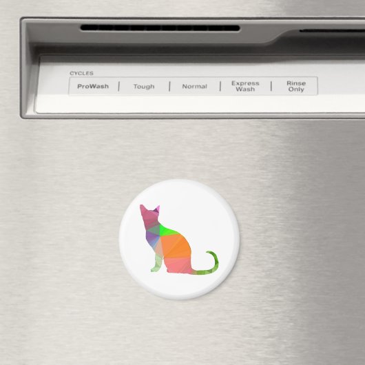 Low Poly Cat Silhouette Magnet (In Situ (Geschirrspüler))