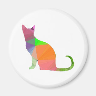 Low Poly Cat Silhouette Magnet