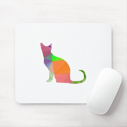 Low Poly Cat Silhouette Mousepad (Mit Mouse)