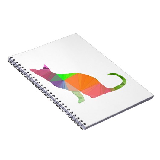 Low Poly Cat Silhouette Notizblock (Rechte Seite)