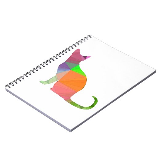 Low Poly Cat Silhouette Notizblock (Linke Seite)