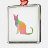 Low Poly Cat Silhouette Ornament Aus Metall (Links)