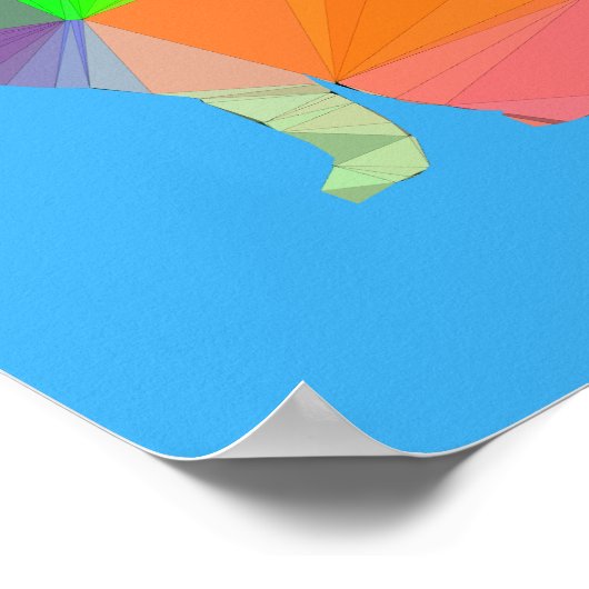 Low Poly Cat Silhouette Poster (Ecke)