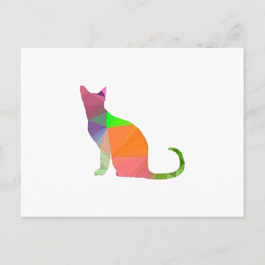 Low Poly Cat Silhouette Postkarte (Vorderseite)