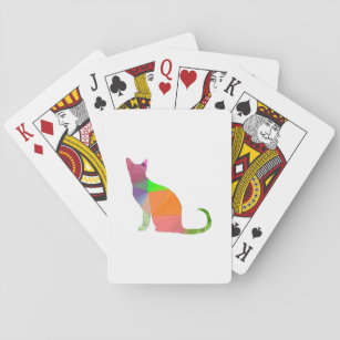 Low Poly Cat Silhouette Spielkarten