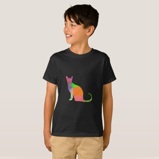 Low Poly Cat Silhouette T-Shirt (Vorne ganz)