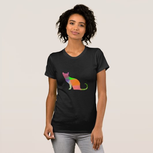 Low Poly Cat Silhouette T-Shirt (Vorne ganz)