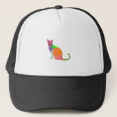 Low Poly Cat Silhouette Truckerkappe (Vorderseite)