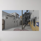 Low Poly CSGO Karte Staub 2 Rauch Poster (Vorne)