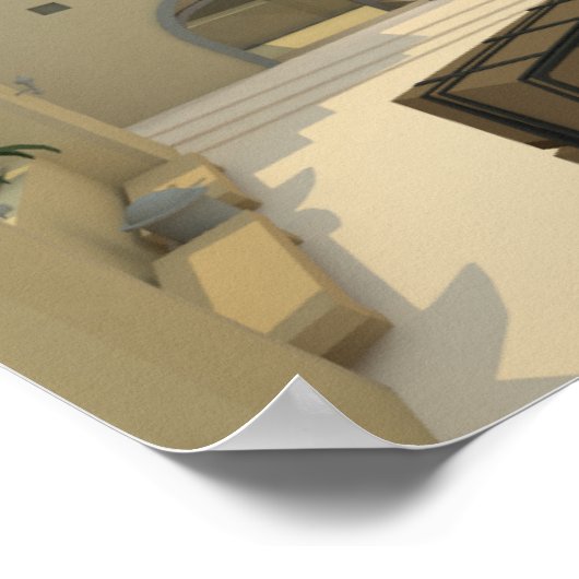 Low Poly CSGO Map Mirage Poster (Ecke)