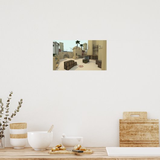 Low Poly CSGO Map Mirage Poster (Küche)