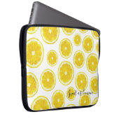 Low Poly Design lemon Slice gelben Laptop Ärmel. Laptopschutzhülle (Vorne Rechts)