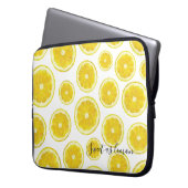 Low Poly Design lemon Slice gelben Laptop Ärmel. Laptopschutzhülle (Vorderseite Links)