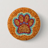 Low Poly Dog Paw Art Button (Vorderseite)