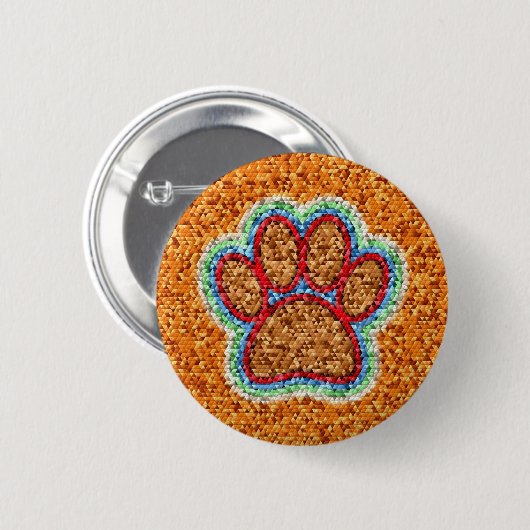 Low Poly Dog Paw Art Button (Vorne & Hinten)