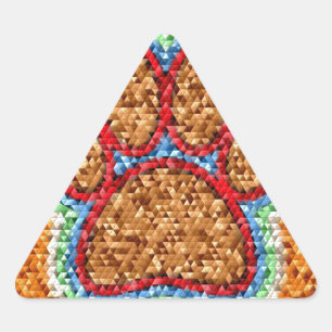 Low Poly Dog Paw Art Dreieckiger Aufkleber