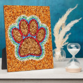 Low Poly Dog Paw Art Fotoplatte (Seite)