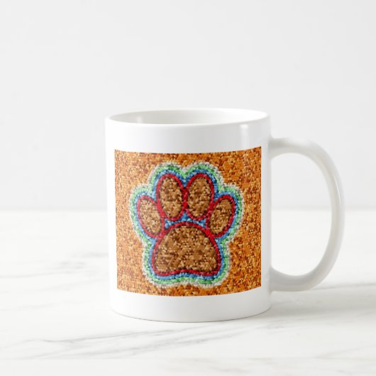Low Poly Dog Paw Art Kaffeetasse (Rechts)