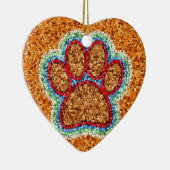 Low Poly Dog Paw Art Keramikornament (Rechts)