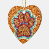 Low Poly Dog Paw Art Keramikornament (Links)