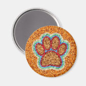 Low Poly Dog Paw Art Magnet (Vorderseite/Rückseite)