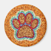 Low Poly Dog Paw Art Magnet (Vorne)