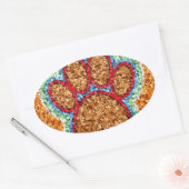 Low Poly Dog Paw Art Ovaler Aufkleber (Umschlag)