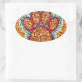 Low Poly Dog Paw Art Ovaler Aufkleber (Tasche)