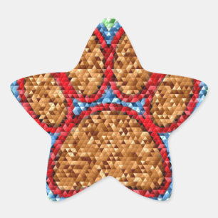 Low Poly Dog Paw Art Stern-Aufkleber