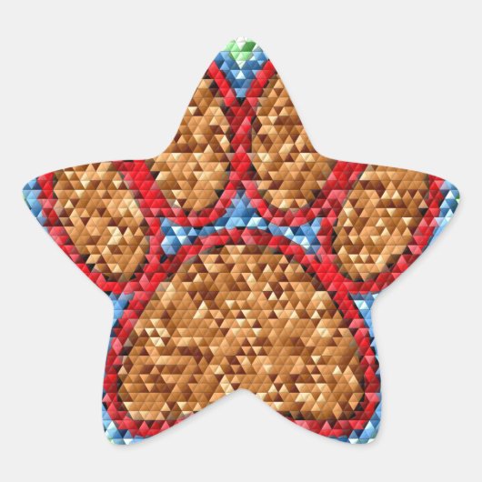 Low Poly Dog Paw Art Stern-Aufkleber (Vorderseite)