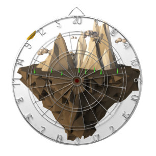 Low-Poly Floating Insel 3D rendern Dartscheibe