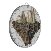 Low-Poly Floating Insel 3D rendern Dartscheibe (Vorderseite Links)