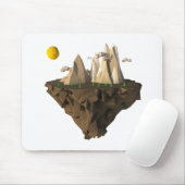 Low-Poly Floating Insel 3D rendern Mousepad (Mit Mouse)