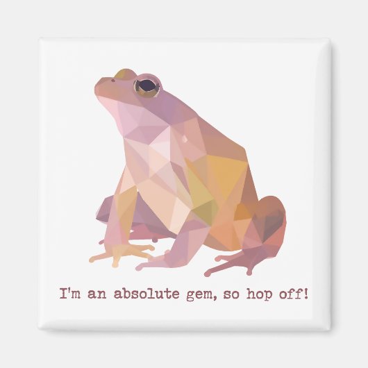 Low Poly Frosch „Ich bin ein absolutes Juwel“ Magnet (Vorne)