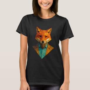 Low Poly Fursona Fuchs Geometrisches Polygon Fellf T-Shirt