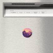 Low-Poly-Gebirgssonne Geometrisch Magnet (In Situ (Geschirrspüler))